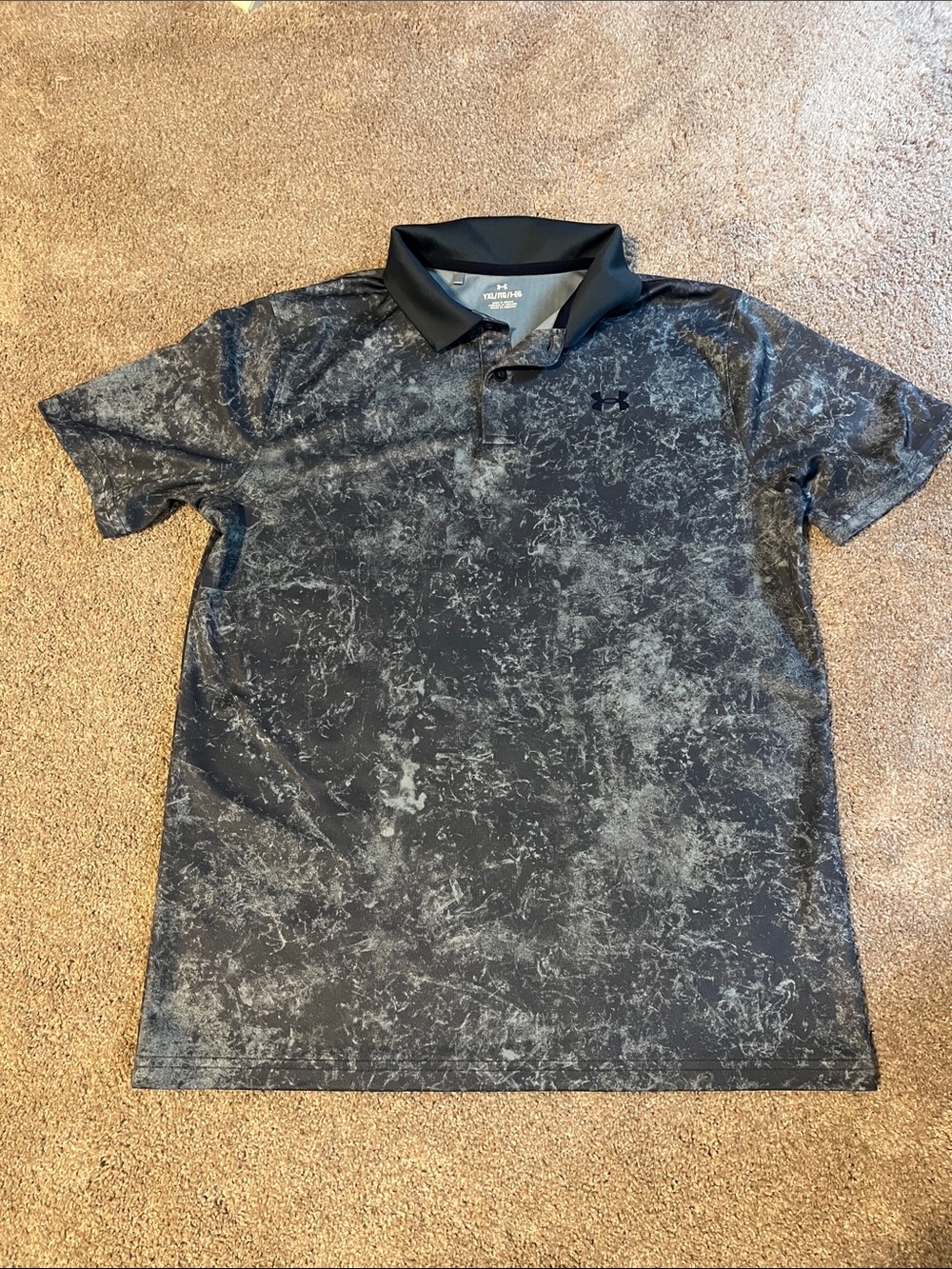 Under Armour Black and Gray Marbled Performance Polo